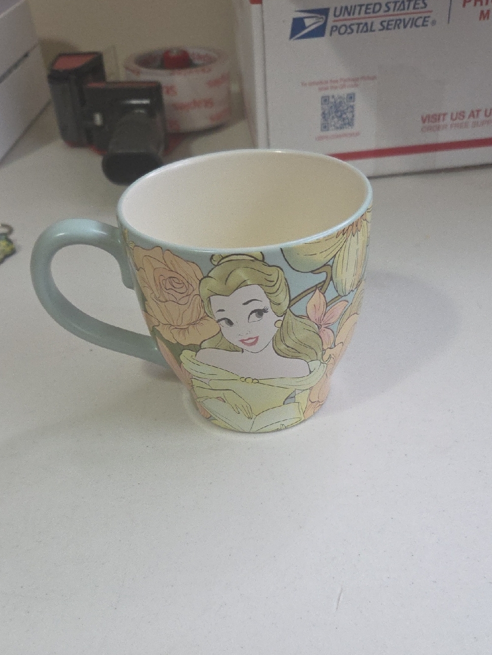 Disney Pastel Floral Princess Ceramic Mug - Light Green Handle